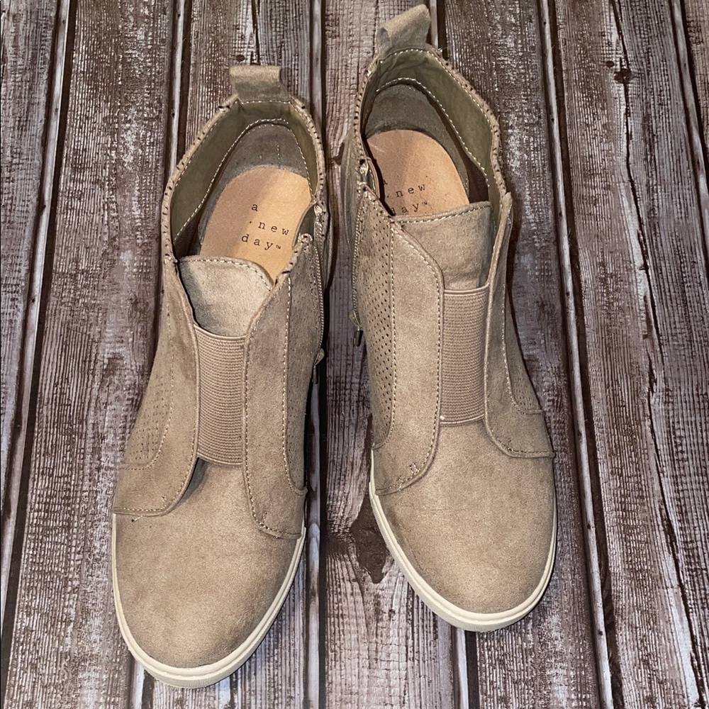 A New Day Beige Slip-On Boots